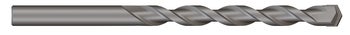 Steinbohrer aus Metall mit Rundschaft und Spirale.