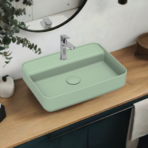 Isvea Waschbecken Aufsatzwaschbecken Badezimmer Mintgrün