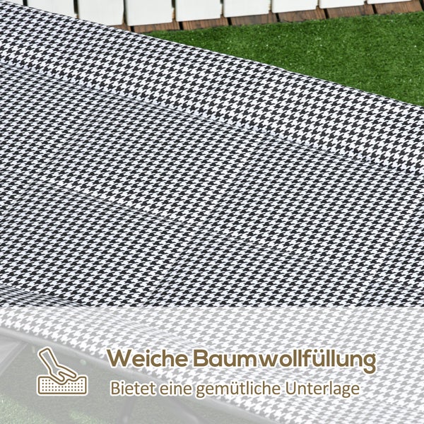 Outsunny Feldbett, mit Becherhalter, Tasche, bis 120 kg, für Balkon, Schwimmbad, 68 x 186 x 48cm, Stahl, PVC, PP, Schwarz