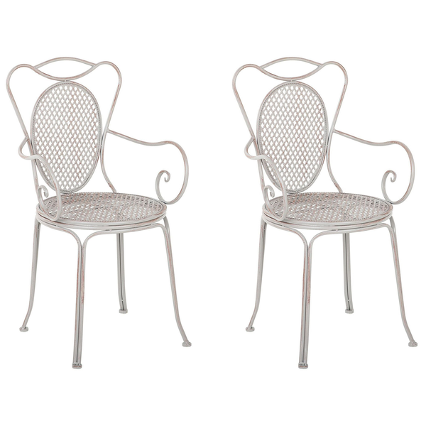 Gartenstuhl 2er Set CILENTO Metall Grau