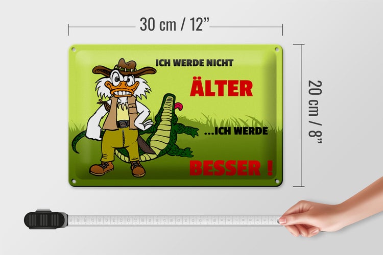 Blechschild Spruch 30x20cm Werde nicht älter werde besser