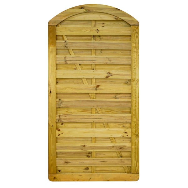 Holztor mit abgerundetem Rahmen für den Garten