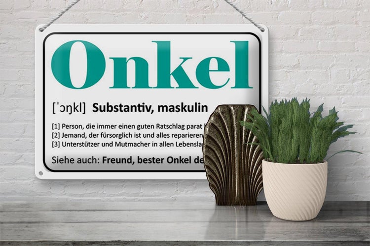 Blechschild Spruch 30x20cm Onkel Freund bester Onkel Welt