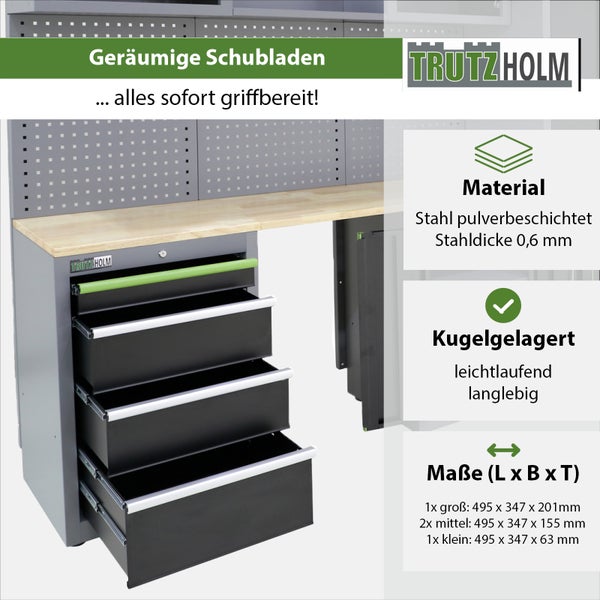 Werkstattwand 13-tlg. Modulares Werkstattschranksystem aus Stahl mit Lochwand Werkstatteinrichtung