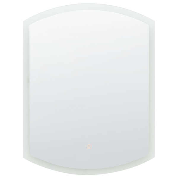 Rechteckiger Spiegel mit abgerundeten Ecken und Beleuchtung für das Badezimmer