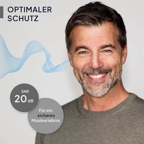 Senner MusicPro - Gehörschutz Ohrstöpsel Konzert, Festival, Musik und Party - Gehörschutz für Musiker, mit Schlüsselanhänger - Hi-Fi Gehörschutzstöpsel Earplugs | SNR 20 dB, clear/transparent