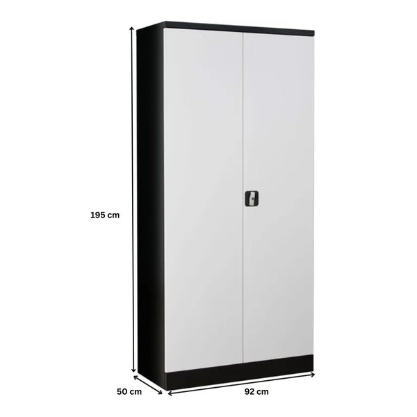 PROREGAL Stahlschrank Bee 4 Fachböden HxBxT 195 x 92 x 50 cm Pulverbeschichtetes & Verstärktes Fachbodenmaterial Anthrazit & Weiß