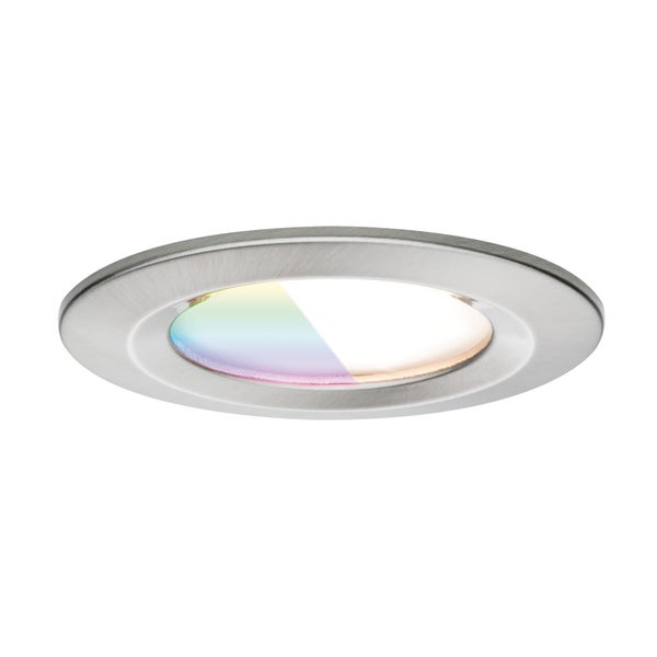 LED Einbauleuchte Nova Coin IP44 rund 78mm RGBW+ 3x6W 3x500lm 230V Eisen gebürstet Aluminium