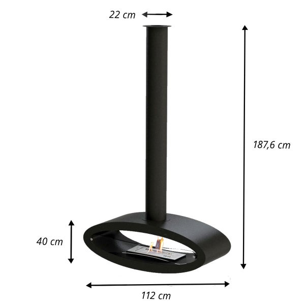 GLOW FIRE Ethanol Kamin 'Karlstad' | Ethanolofen in weiß mit 4 Std. Brenndauer und 2,6 KW Heizleistung | HxBxT: 187,6x112x40 cm