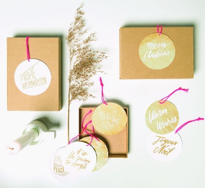 Papieranhänger, Jolly Christmas, Schrift