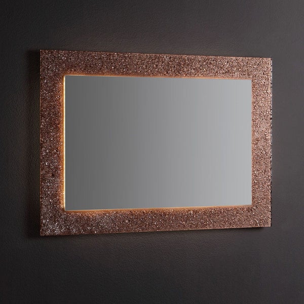 Wandspiegel mit bronzefarbigen Rahmen aus bearbeitetem Glas 98X70cm