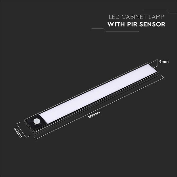 V-TAC VT-8142-B - LED-Schrankwandleuchten - Schwarz - IP20 - 2W - 160 Lumen - 3000K