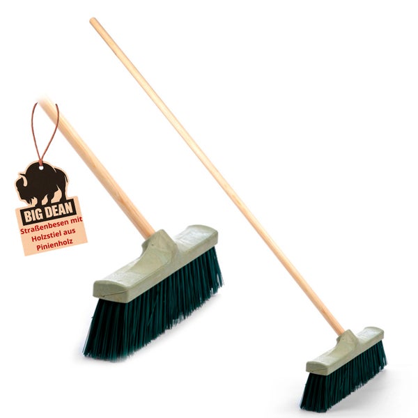 Straßenbesen mit Holzstiel und BIG DEAN Logo