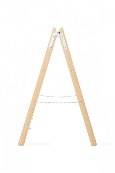 PROREGAL Wood Double Giraffe Holz-Sprossen-Stehleiter mit Sicherheitskette 2 x 5 Sprossen 163 cm Hoch Trittleiter Bockleiter Sprossen-Doppellleiter