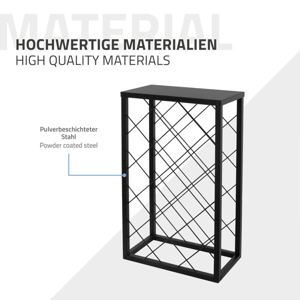 ML-Design 2er Set Weinregal für 23 Flaschen, 40x22x68 cm, Schwarz, aus Metall, Kreuzdraht-Design, Freistehendes Flaschenregal, Wein Halter Flaschenhalter Flaschenständer Weinständer Weinschrank Regal