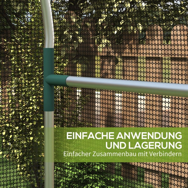 Outsunny Insektenschutznetz 1,2 x 1,2 m Gartennetz mit Tür, Pflanzenschutzzelt, Schädlingsschutznetz mit Stahlrahmen, für Garten, Balkon, HDPE, Schwarz
