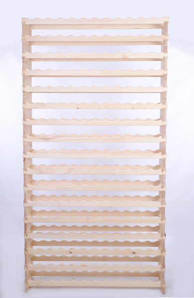 Weinregal VINOTECA FLEX PRO HxBxT 233x123x28cm 204 Flaschen auf 17 Ebenen Massives Kiefernholz Natur unbehandelt