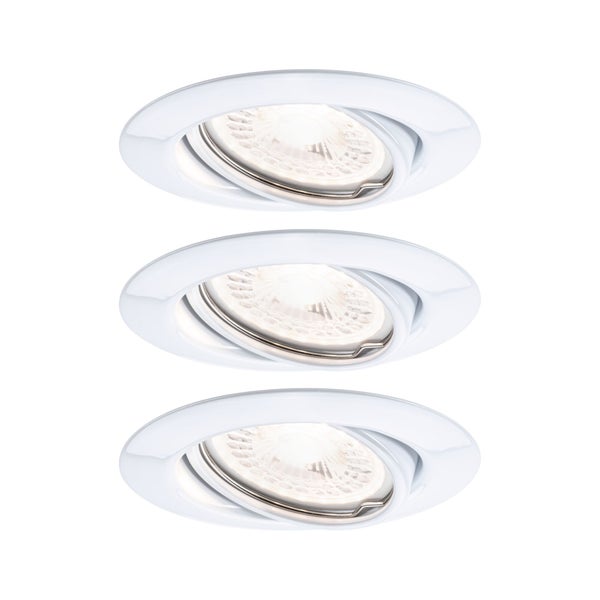 LED Einbauleuchte 3-Step-Dim Base Basisset schwenkbar rund 90mm 20° GU10 3x5W 3x350lm 230V dimmbar 3000K Weiß