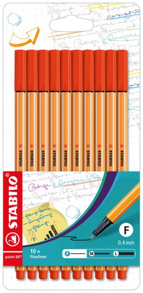 STABILO Fineliner point 88 rot 10er Set