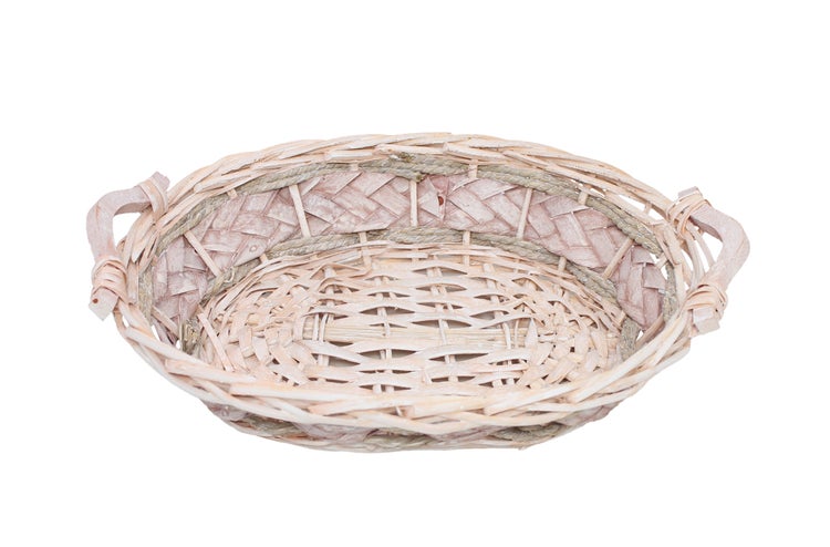 FRANK FLECHTWAREN | Schale Gekalkt, oval, WEIDE, HOLZ, 34 x 28 x 9 cm