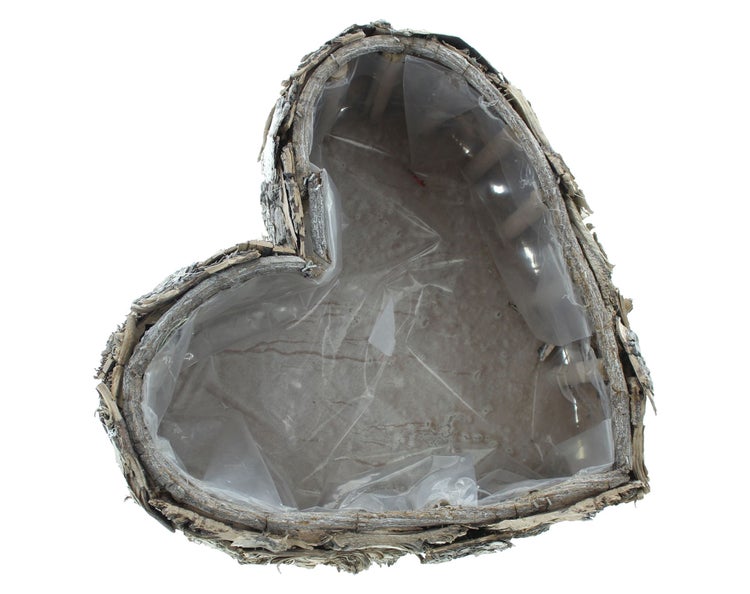 FRANK FLECHTWAREN | Pflanzherz Birkenrinde, BIRKE, HOLZ, Ø 32 x 14 cm