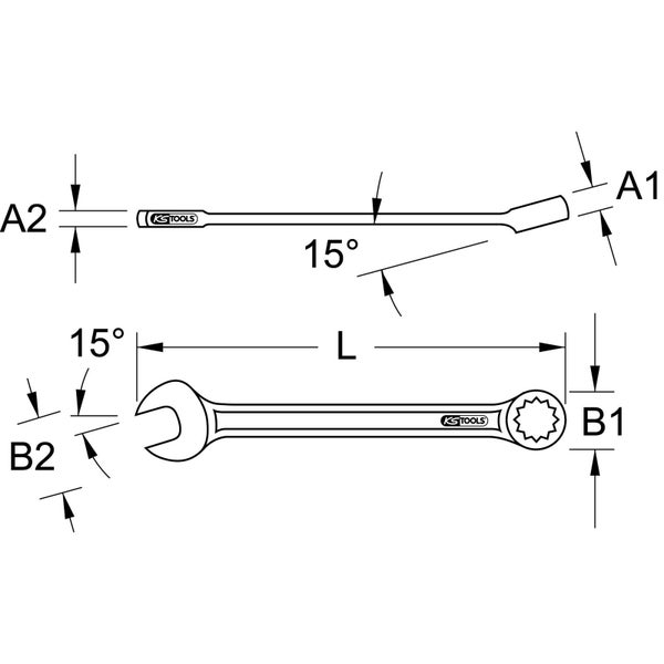 KS TOOLS Ringmaulschlüssel abgewinkelt 10 mm - 517.0610