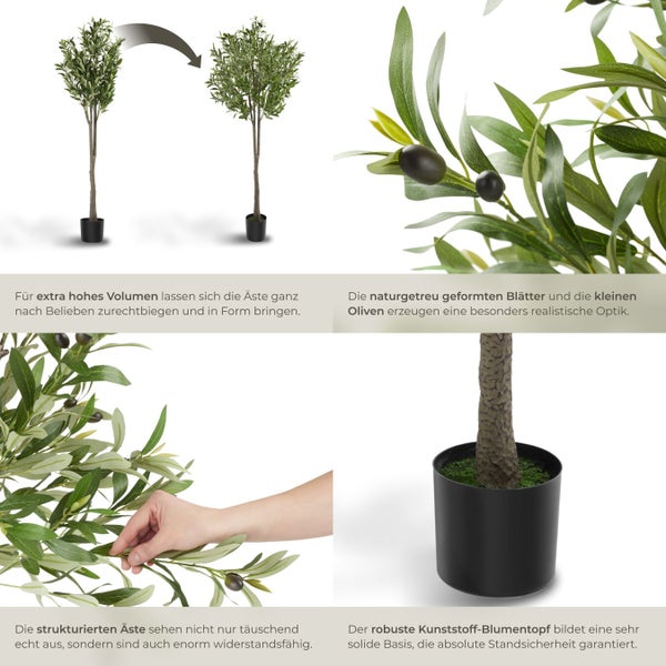 Dekorativer Olivenbaum im Topf, Äste individuell formbar