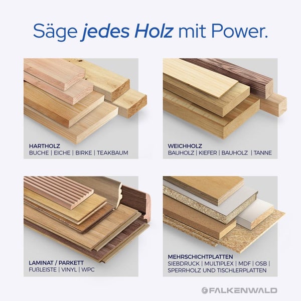 FALKENWALD ® Sägeblatt 254x30 Holz 80 Zähne - Kreissägeblatt 254 x 30 - Kompatibel mit Bosch GTS 10 XC, PTS 10 Tischkreissäge & Metabo Kappsäge KGS 254 M - 254x30