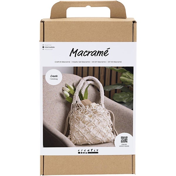 Creativ Company  Kreativ Set Macramé, Tasche, Weiß