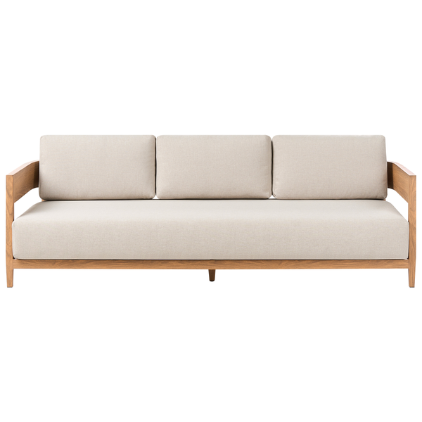 Dreisitzer Sofa mit Holzrahmen und Stoffbezug