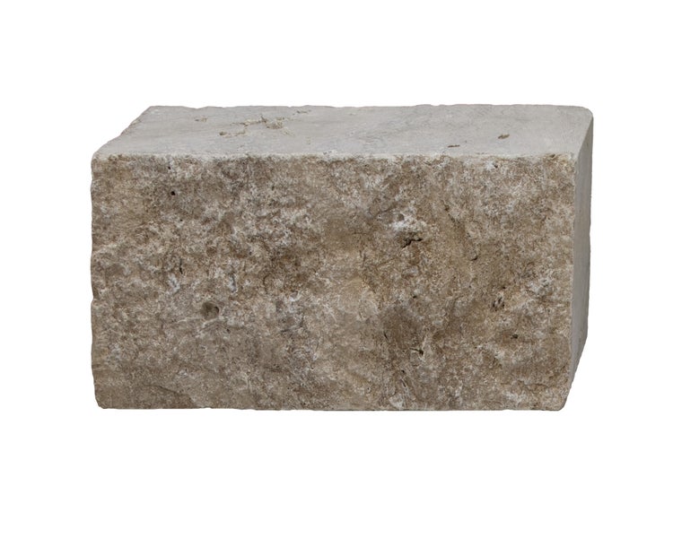Wohnrausch Naturstein Mauersteine Travertin BROWN, spaltrau, getrommelt, braun, L 15-50, B 18-20, H 22,5 cm, 1 qm