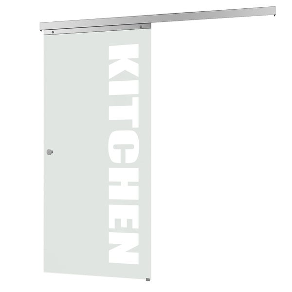Schiebetür Komplettset Glastür Zimmertür Glasschiebetür KITCHEN 880x2035 - Griffknopf