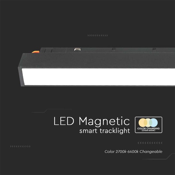 V-TAC VT-3612 - Schwarze Smart Magnetic-Schienenleuchten - IP20 - 12W - 1200 Lumen - 3IN1
