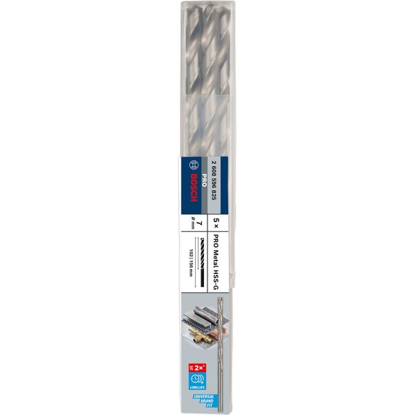 Bosch PRO Metal HSS-G Spiralbohrer 7 x 102 x 156 mm - 2608596825