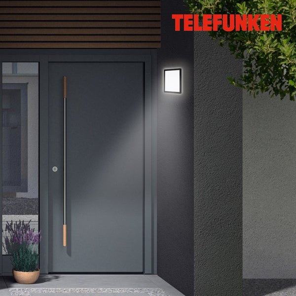 LED Außenwandleuchte Außenlampe IP44 Metall 4000K 15W Schwarz Telefunken