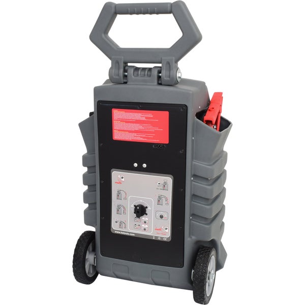 Batterieladegerät mit Tragegriff und Rädern