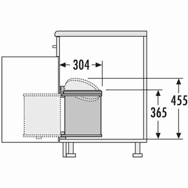 Hailo Einbau-Abfallsammler MONO 40/2 15 L. weiß 290x304x365mm autom.Dreh-Kipp-Deckel