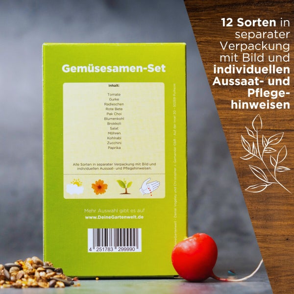 Gemüsesamen-Set mit 12 Sorten Samen von Deine Gartenwelt