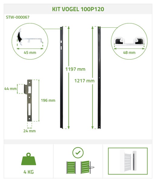 Aluminiumtor VOGEL 100P120 + Öffnungsumkehrsatz
