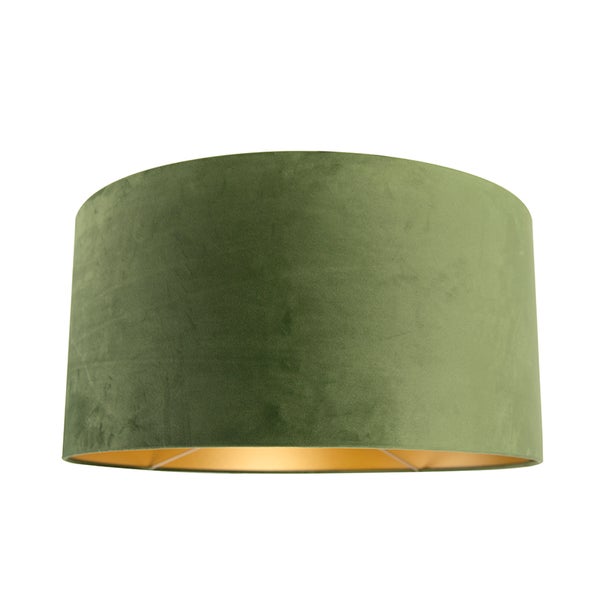 Lampenschirm Velours grün 50/50/25 mit goldener Innenseite