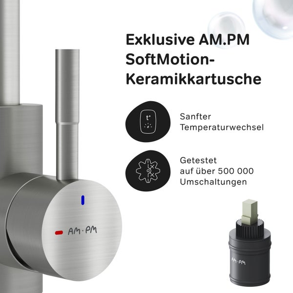 AM.PM Armatur mit SoftMotion-Keramikkartusche für sanften Temperaturwechsel, getestet auf über 500000 Umschaltungen