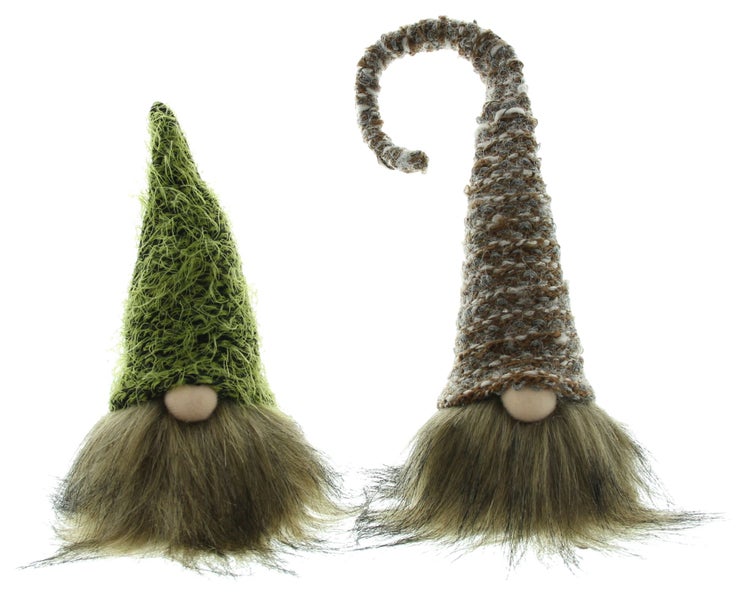 FRANK FLECHTWAREN | Wichtel Zottel, 2er Set, KERAMIK, TEXTIL, ca. Höhe 17 cm, 33 cm