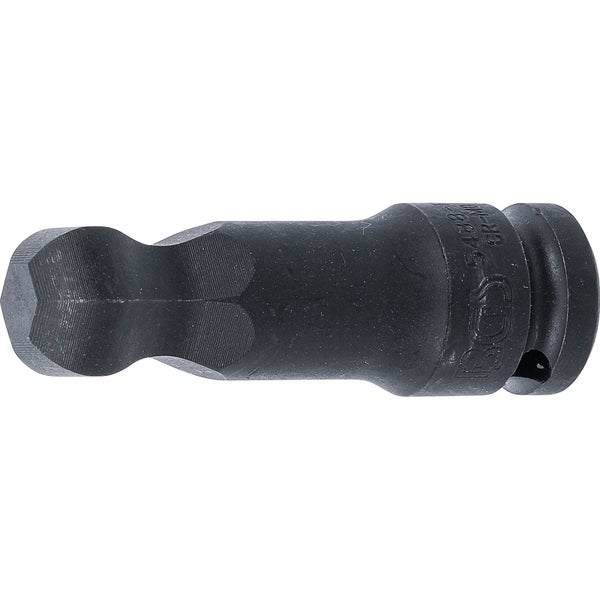BGS Kraft-Bit-Einsatz Länge 75 mm Antrieb Innenvierkant 12,5 mm (1/2) Innensechskant mit Kugelkopf 19 mm - 5488-19