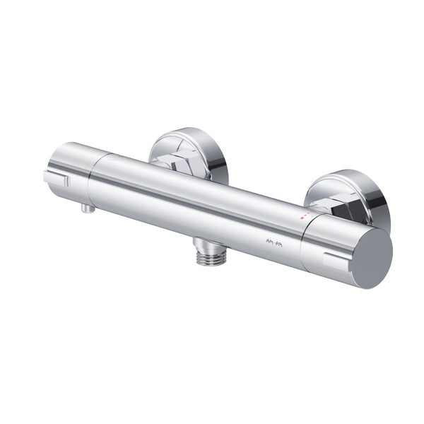 AM.PM Duschthermostat, verchromte Thermostat-Armatur für die Dusche zur Wandmontage.