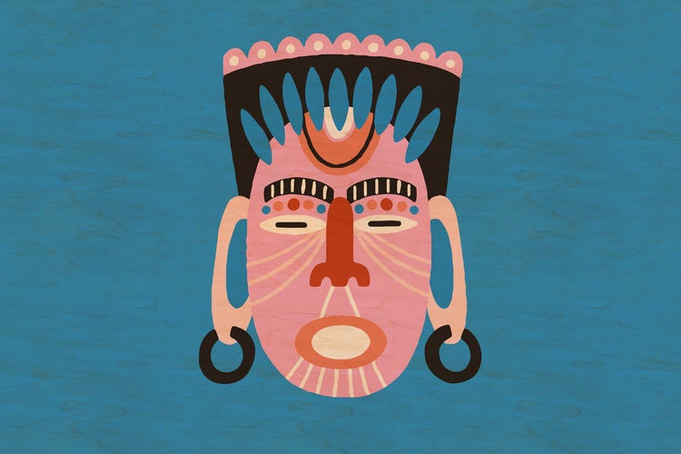 Illustration einer abstrakten Gesichtsmaske