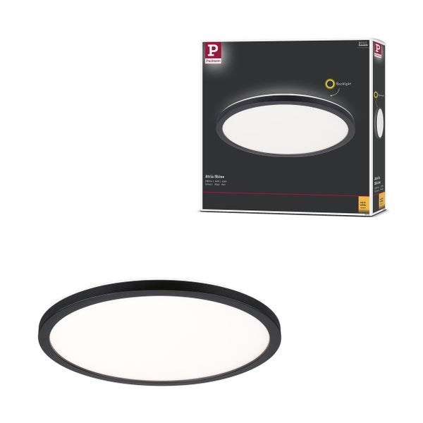LED Panel Atria Shine Backlight rund 293mm 16W 1600lm 3000K Schwarz