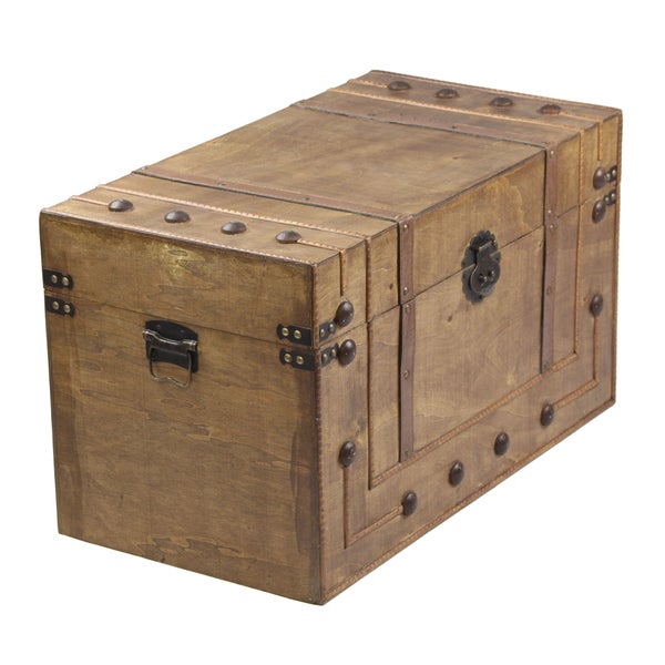 FRANK FLECHTWAREN | Dekotruhe Kolonial, groß, HOLZ, 62 x 34 x 36 cm, ohne Inhalt