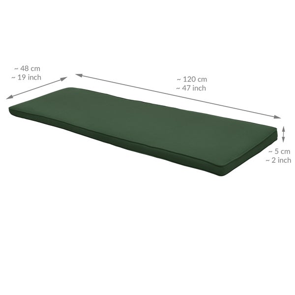 Beautissu Loft BK Bankauflage 120x48x5cm Dunkelgrün
