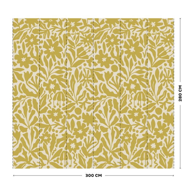 Vliestapete mit floralem Muster, Maße 300 cm x 280 cm