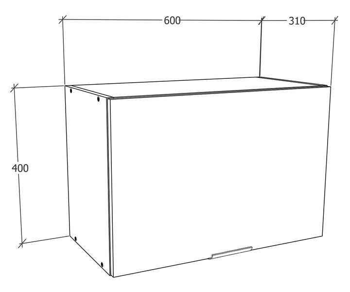 Küchenschrank B. 60 cm Hängeschrank Klappe Fasola